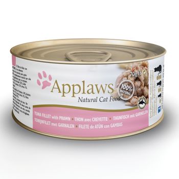 Applaws Cat Food Cans 70g - Tuna / Fish in Broth - Tuna Fillet with Prawn 24 x 70g