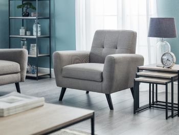 Moana Grey Linen Compact Retro Chair