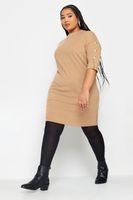 yours vestido mini beige con detalle de botones mujer curvy y tallas grandes yours