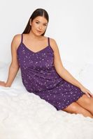 yours camison algodon de tirantes morado con estrellas