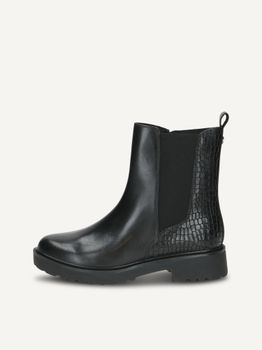CAPRICE Chelsea boot, black, made of Leather and synthetic without heel, Size 37