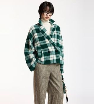 Essentiel Antwerp para mujer. KARREAU Cárdigan Cuadros Karreau (XS), Casual, Verde, Poliamida