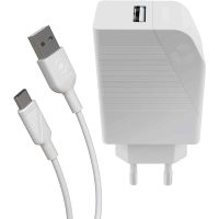 muvit for change pack cargador usb 24a 12w  cable tipo c 3a 12m blanco