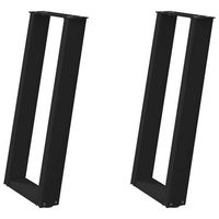 patas de mesa consola en forma u 2 uds  patas para mesa acero negro 38x72-73cm