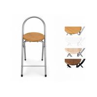jardin202 - taburete plegable cocina 80x40x45 cm  estructura de acero y reposapies  confort y ahorro de espacio  pack 4 uds plata  pack 4 uds platajardin202