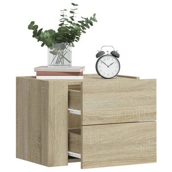 Mesita De Noche De Pared - Madera De Ingeniería - Roble Sonoma (45x30x35cm)