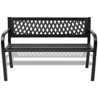 banco de jardin  banco de exterior  silla de jardin de acero negro 118 cm