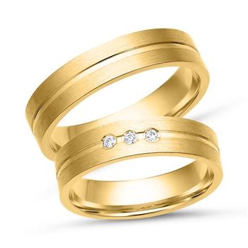Alianzas 8 quilates oro amarillo 3 diamantes