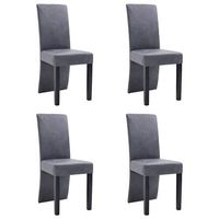 sillas de comedor 4 unidades piel de ante artificial gris vidaxl