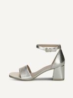 caprice heeled sandal metallic made of leather with trapeze heel size 42