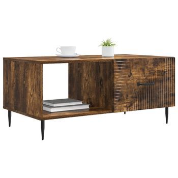 Mesa De Café - Mesa De Centro - Mesa Baja Roble Ahumado 90 X 50 X 40 Cm Madera De Ingeniería