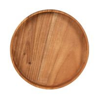 bandeja redonda de madera de acacia