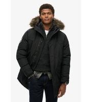 superdry para hombre m5011929a parka de pelo sintetico everest negro l casual poliester reciclado sostenible