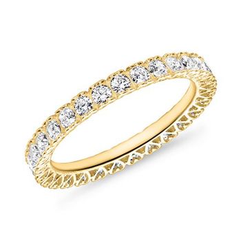 Anillo de mujer de oro de 8 quilates con circonita cúbica