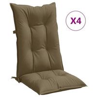 cojines para silla respaldo alto 4 uds tela gris taupe melange vidaxl