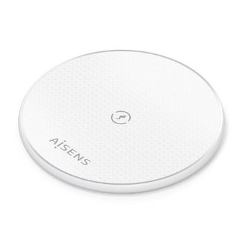 Cargador inalámbrico USB-C 15W Qi, protecciones avanzadas, compatible smartphones, blanco