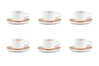 taza 20cl y platillo o15cm - 12 piezas - rosa empolvado