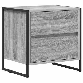 Mesita De Noche | Armario De Noche | Mesa De Noche Con Cajón Gris Sonoma 50 X 39.5 X 50 Cm