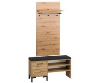 mueble de entrada con perchero y zapatero 1 puerta liora madera
