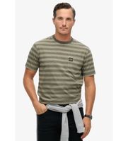 superdry para hombre m1012043a camiseta de rayas con textura y bolsillo verde m casual algodon manga corta