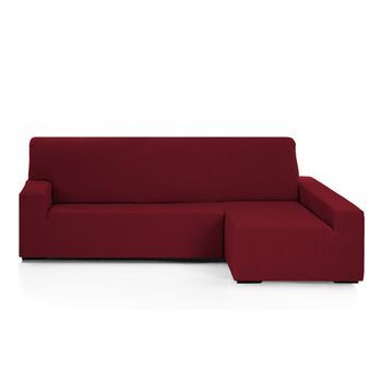 Funda De Sofá Chaise Longue Modelo Emilia:color - Burdeos, Posición Chaise Longe - Brazo Derecho Largo