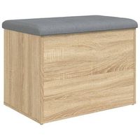 banco de almacenamiento color roble sonoma 62 x 42 x 45 cm madera contrachapada marron dec024753