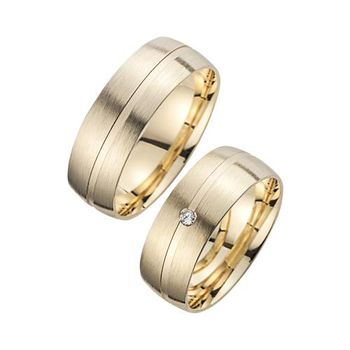 Alianzas oro amarillo con diamante ancho 7 mm