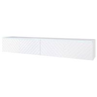 mueble de tv lowboard d 180 cm mueble de television mueble de salon sin iluminacion led color blanco espiga