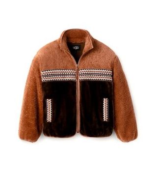 UGG para mujer. 1142550 Chaqueta Marlene de Borreguillo marrón (XS), Casual, Poliéster, Manga larga