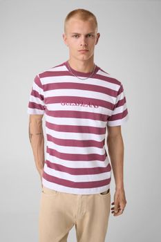 Camiseta A Rayas Con Logotipo