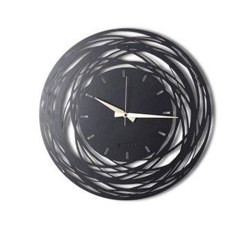 Reloj de pared de metal negro ø50 cm