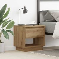 mesita de noche - mueble para dormitorio - madera de ingenieria - roble artesanal 45x35x44cm