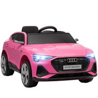 homcom coche de bateria para ninos 12v audi e-tron con mando a distancia faros bocina musica velocidad 3-5 kmh rosa