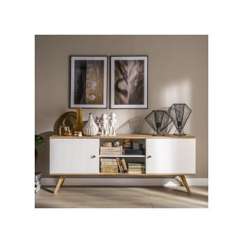Vox Nature Wide Sideboard in White & Oak Effect