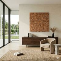 decoracion de pared 3d en madera de mango marron 91x3x91 cm