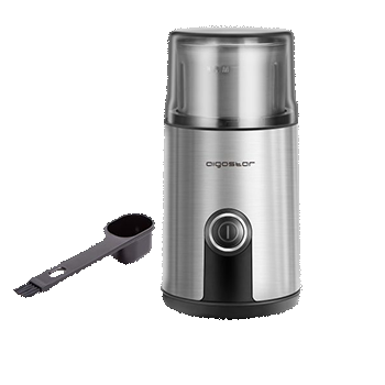 Aigostar Otto Molinillo de café eléctrico, Molinillo de café multifuncional 200W Molinillo de especias Recipiente extraíble con cuchillas de acero inoxidable, Libre de BPA, Incluye Cepillo de Limpieza