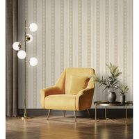 papel pintado vinilico de rayas con efecto textura de tela tejida en relieve - alexander stripe 676426 de gaulan - rollo de 10 m x 106 m