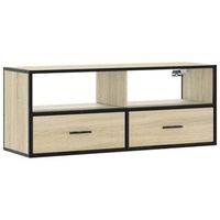 mueble tv madera ingenieria y metal roble sonoma 100x31x395 cm vidaxl