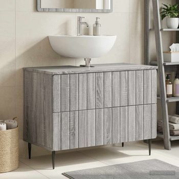 Vidaxl Mueble De Lavabo Para Baño Zwolle Sonoma Gris 82 X 41 X 58,5 Cm