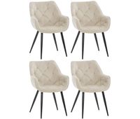 set de 4 sillas tanna de salon en terciopelo crema 62x58x83 cm