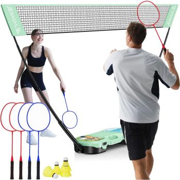 Juego de red de bádminton portátil Bominfit - estuche de almacenamiento - base independiente - configuración rápida - re