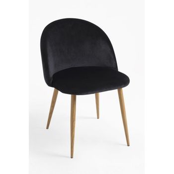 Pack 2 Sillas Vint Terciopelo De Terciopelo 77*41.50*44.50 Cm - Negro