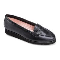 mocasin piel negro plataforma