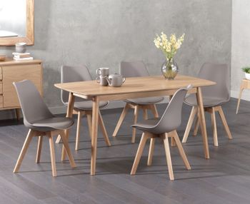 Nordic 150cm Oak Dining Table with Duke Faux Leather Chairs