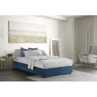 talamo italia cama francesa con contenedor silvia sommier made in italy cama con revestimiento de tela apertura frontal adecuada para colchon 140x200 cm azul
