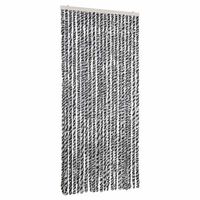cortina antimoscas chenilla gris negro y blanco 90x200 cm