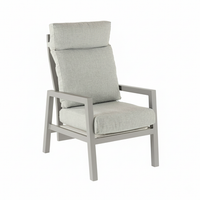 sillon de exterior reclinable aluminio color gris 59x72x112
