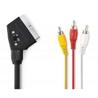 goobay cable scart a rca conmutable 3m negro