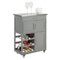 sobuy fkw45-hg carrito de cocina carrito de servir con 3 puertas y 1 cajon l67cmxh87cmxd38cm es