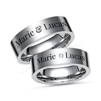 alianzas de titanio con grabado laser acabado mate